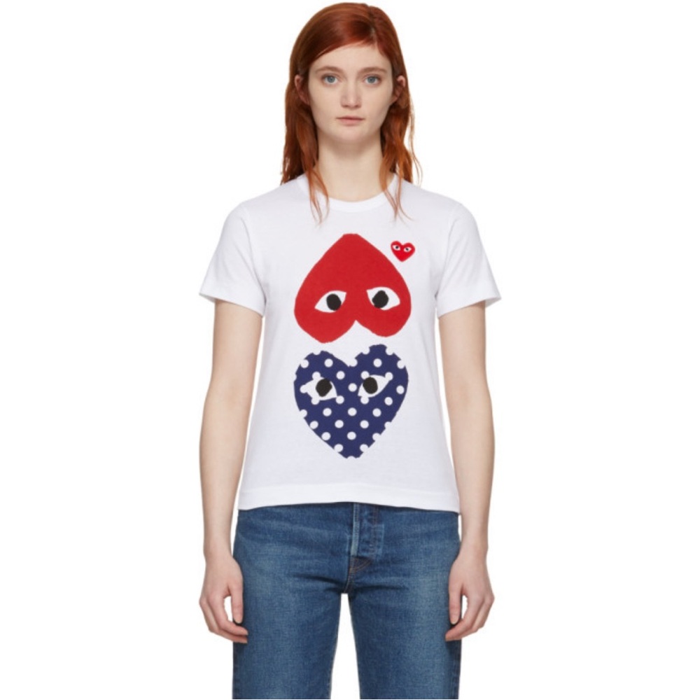 Comme des Garçons PLAY Polka Dot Heart Graphic Tee